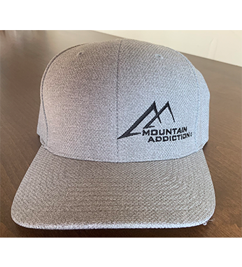 Grey Flex Fit Hat with Black embroidered stitching
