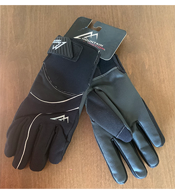 Peak Glove-Fully lined, water resistant, reflective piping on the back of hand, Velcro wrist closure.